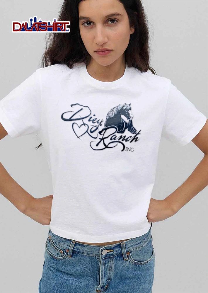Diey Ranch INC black horse head heart icon shirt