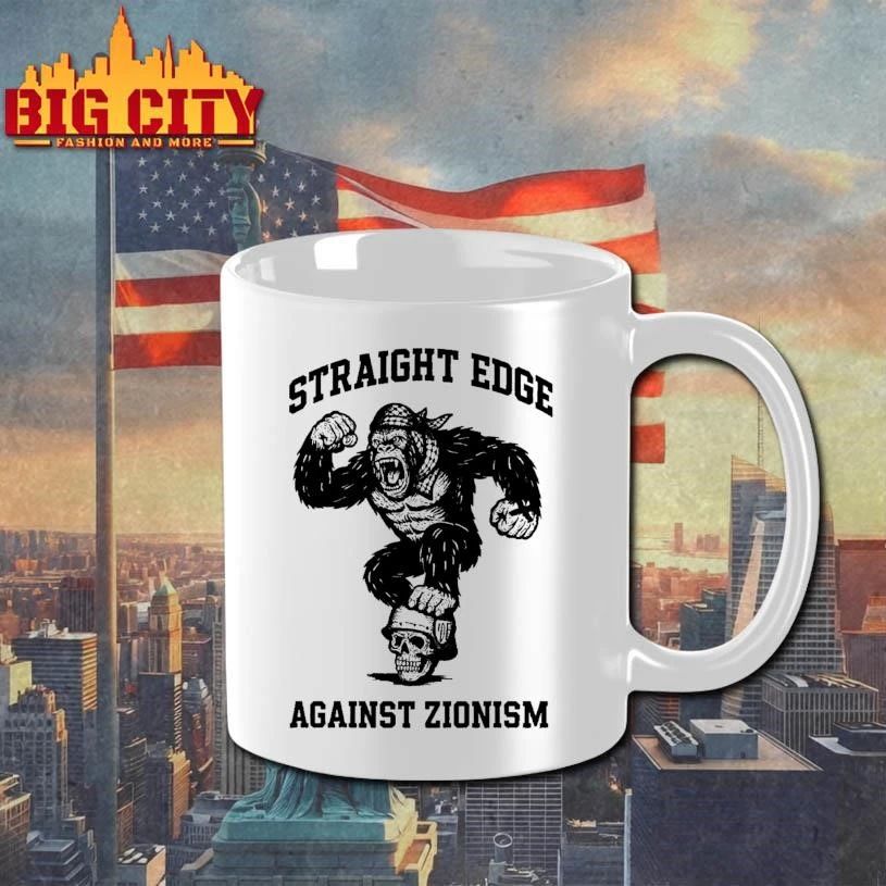 Straight Edge Against Zionism Gorilla Skull Keffiyeh Hardcore Punk Graphic T Shirt