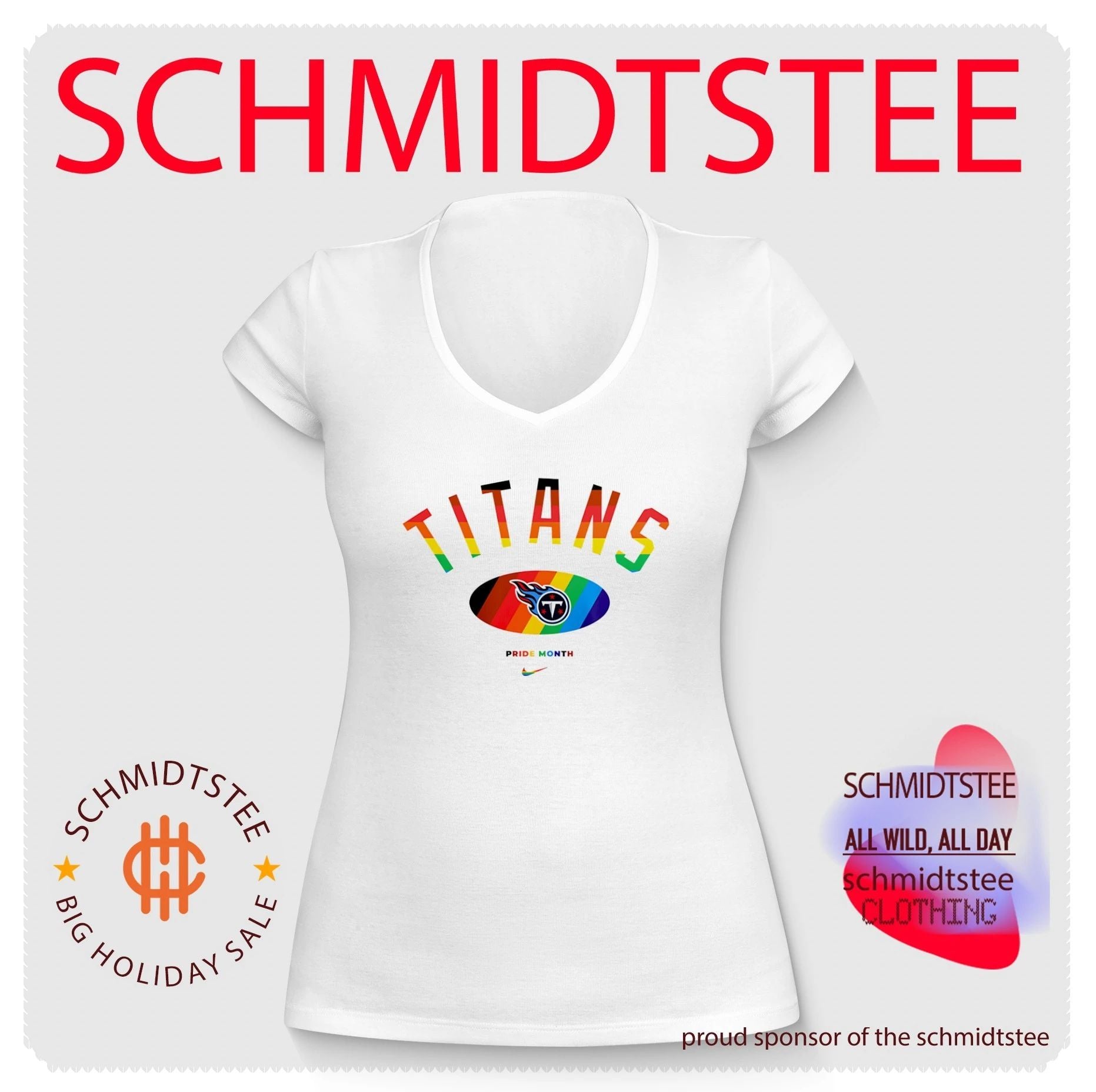 Tennessee Titans Pride Month Rainbow logo shirt