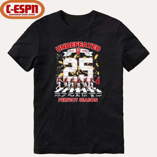 Undefeated 16-0 IU Hoosiers Abbey Road Perfect Season T-Shirt