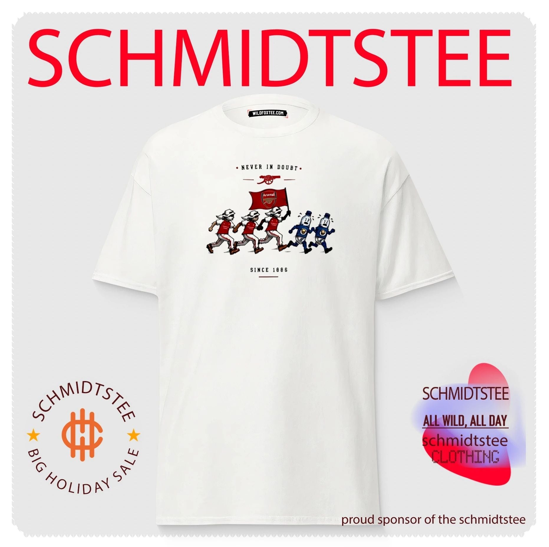Never in doubt since 1886 Arsenal cartoon graphic shirt