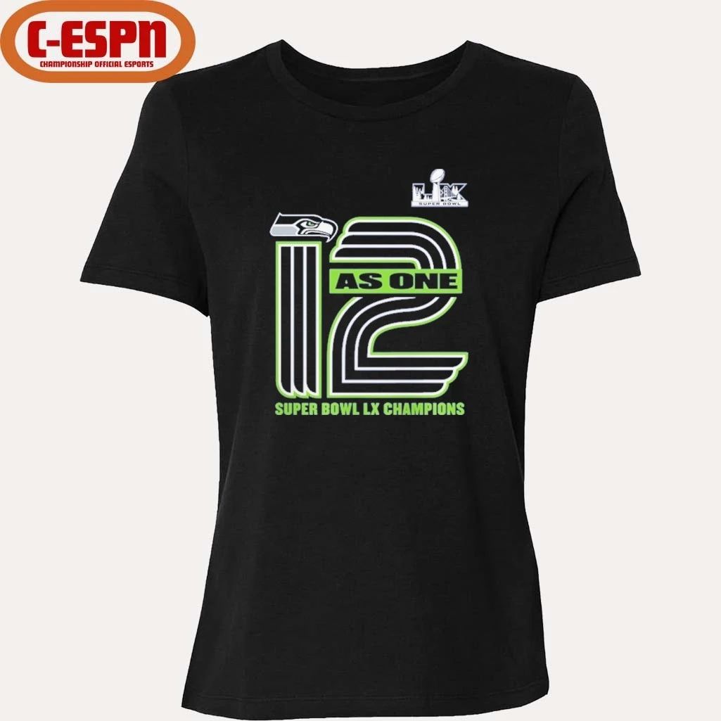 Seattle Seahawks Super Bowl LX Champions 12 As One T-Shirt