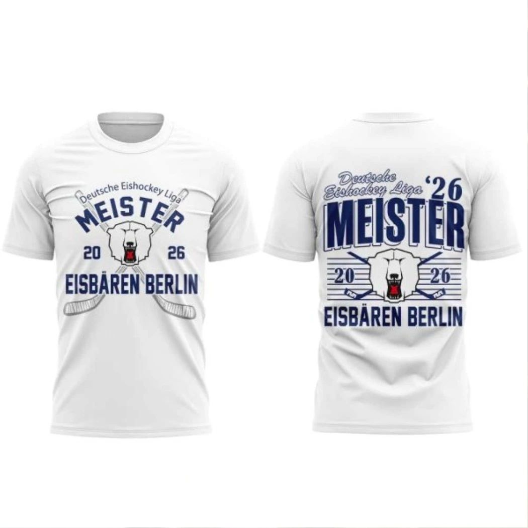 Eisbären Berlin Deutsche Eishockey Liga Meister 2026 Logo Two Sided Shirt