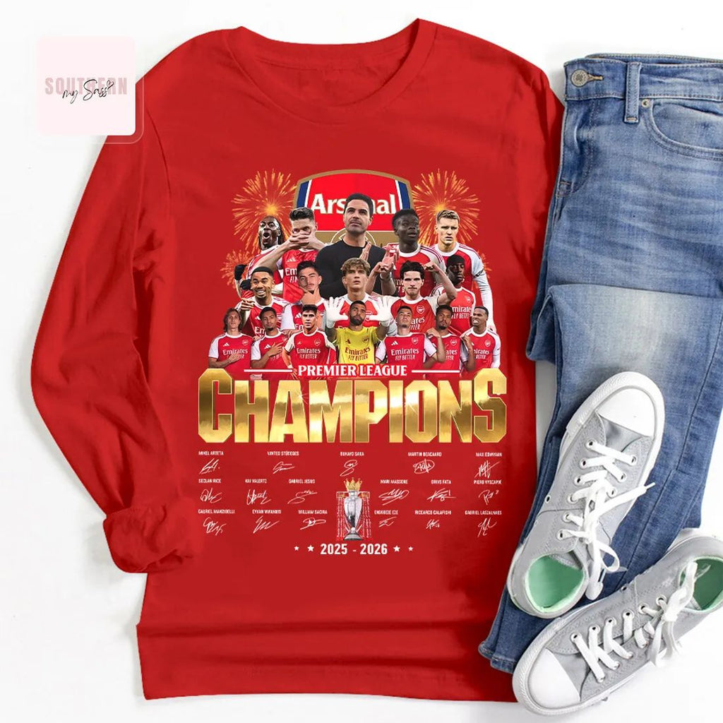 Arsenal Premier League Champions 2025-2026 Commemorative Unisex T-Shirt