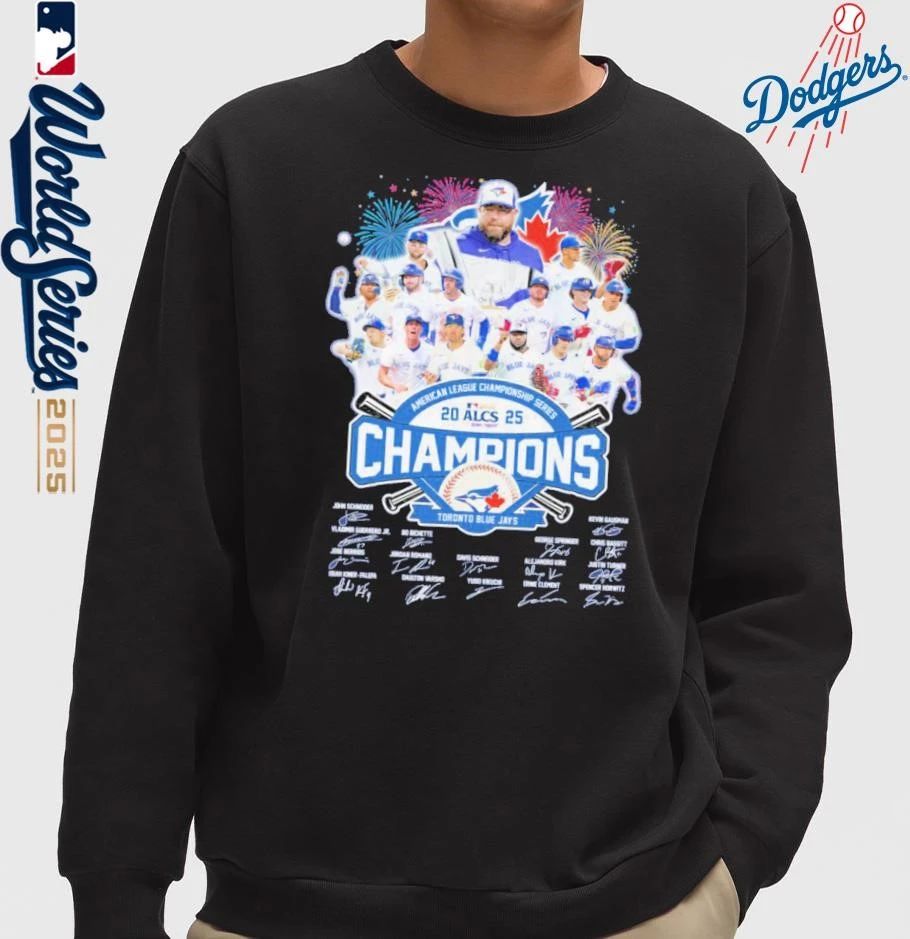 Toronto Blue Jays Baseball 2025 MLB ALCS Champions Signatures T-Shirt