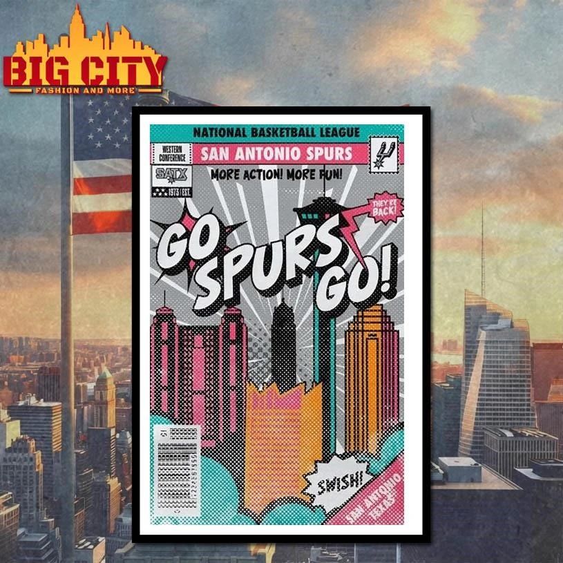 NBA More Action More Fun San Antonio Spurs Stadium Comic Book Cover shirt