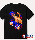 Monkey D. Luffy throwing New York Giants Football Anime cartoon T-shirt
