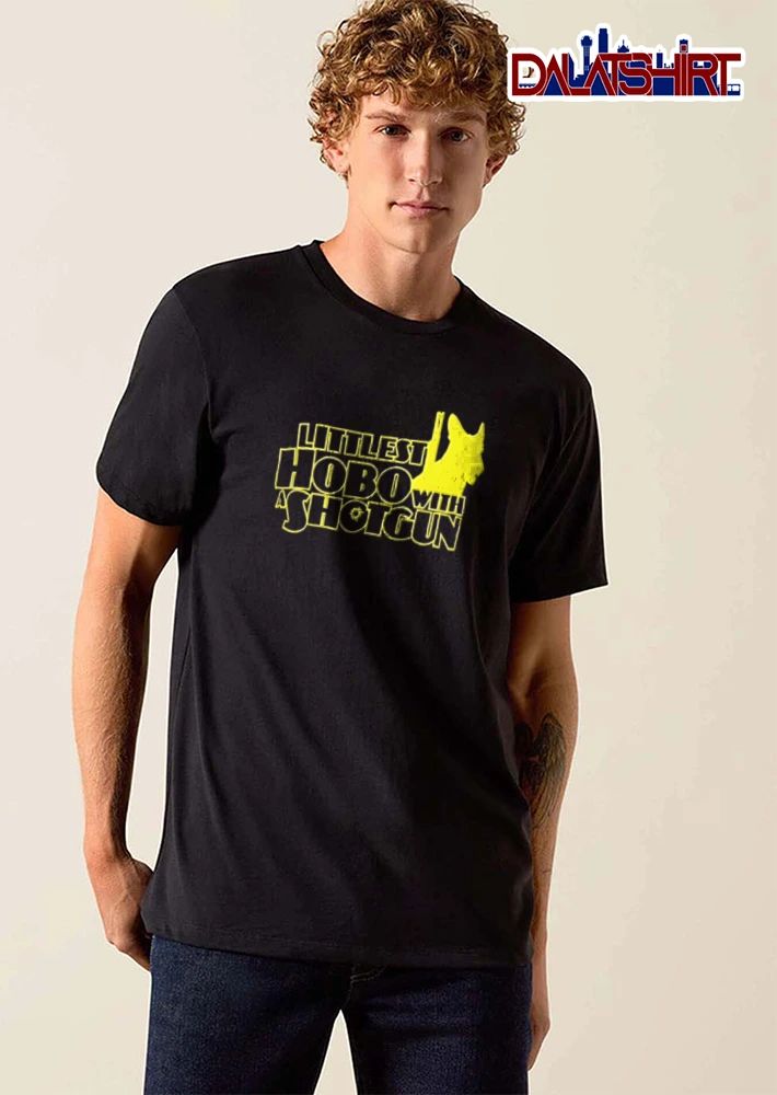 Littlest Hobo With A Shotgun yellow german shepherd silhouette shirt