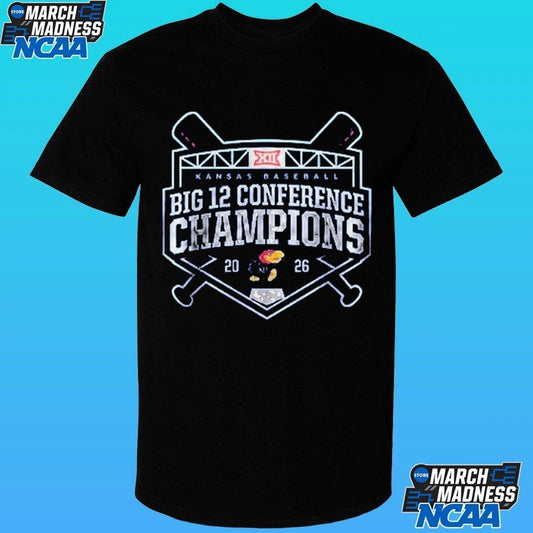 Kansas Baseball Big 12 Conference Champions 2026 Blue Shirt