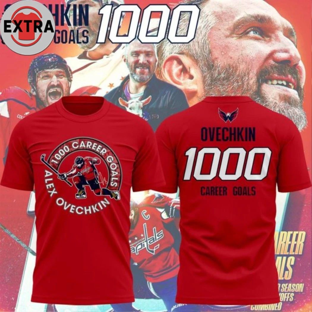 Washington Capitals Alexander Ovechkin x 1000 Career Goal 2026 Logo Two Sided Hoodie Shirts