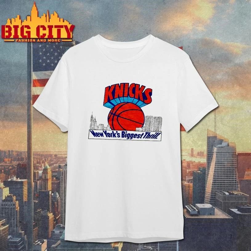 New York Knicks Basketball Skyline Graphic Vintage Shirt