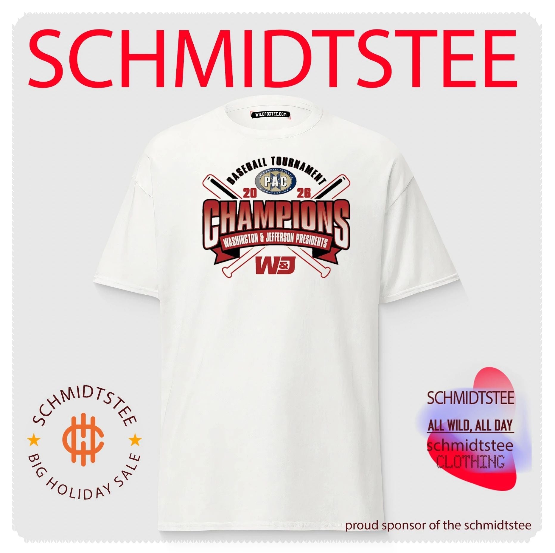 Washington & Jefferson Presidents 2026 Baseball PAC Conference Champions shirt