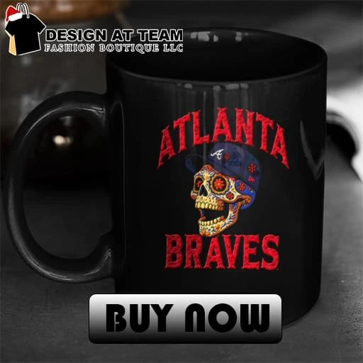 Atlanta Braves Sugar Skull Floral Baseball shirt