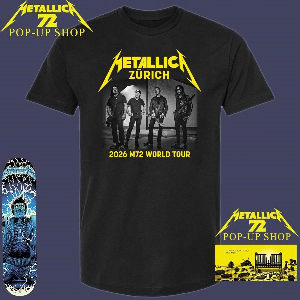 Metallica M72 Zürich, Switzerland 2026 Band Members World Tour T-Shirt