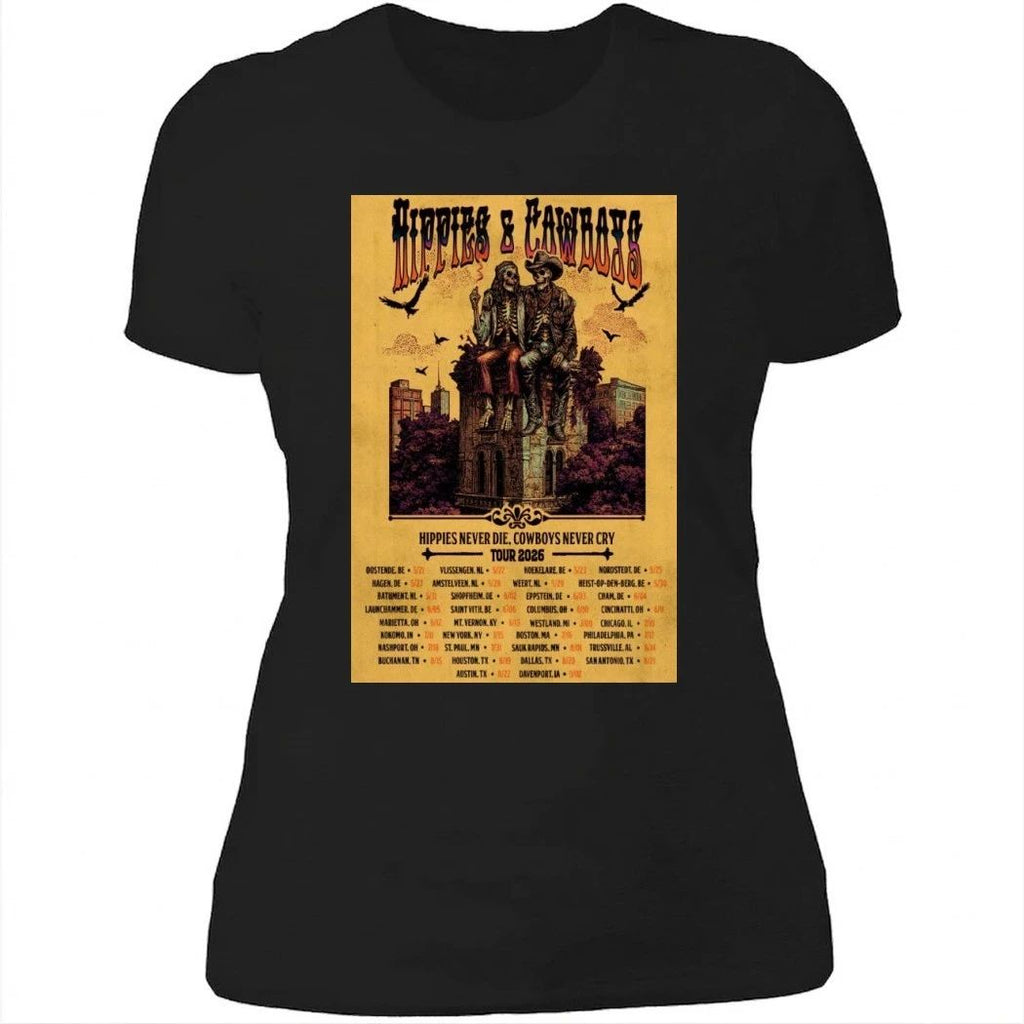 Hippies And Cowboys Hippies Never Die Cowboys Never Cry 2026 Tour Poster Dates Shirt