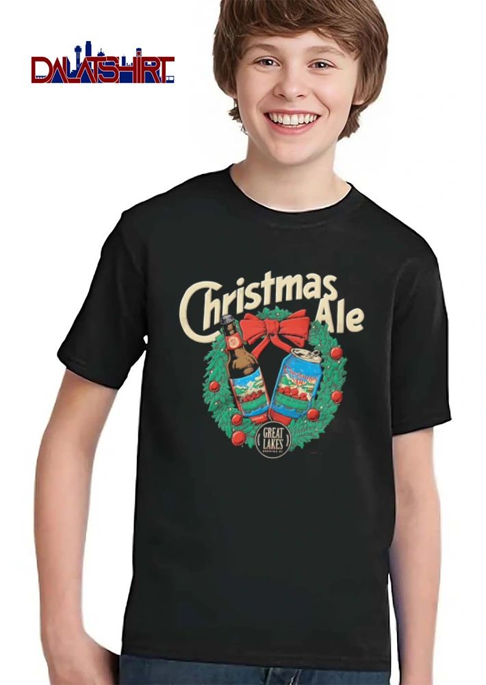 Great Lakes Brewing Co Christmas Ale beer bottle and can wreath shirt