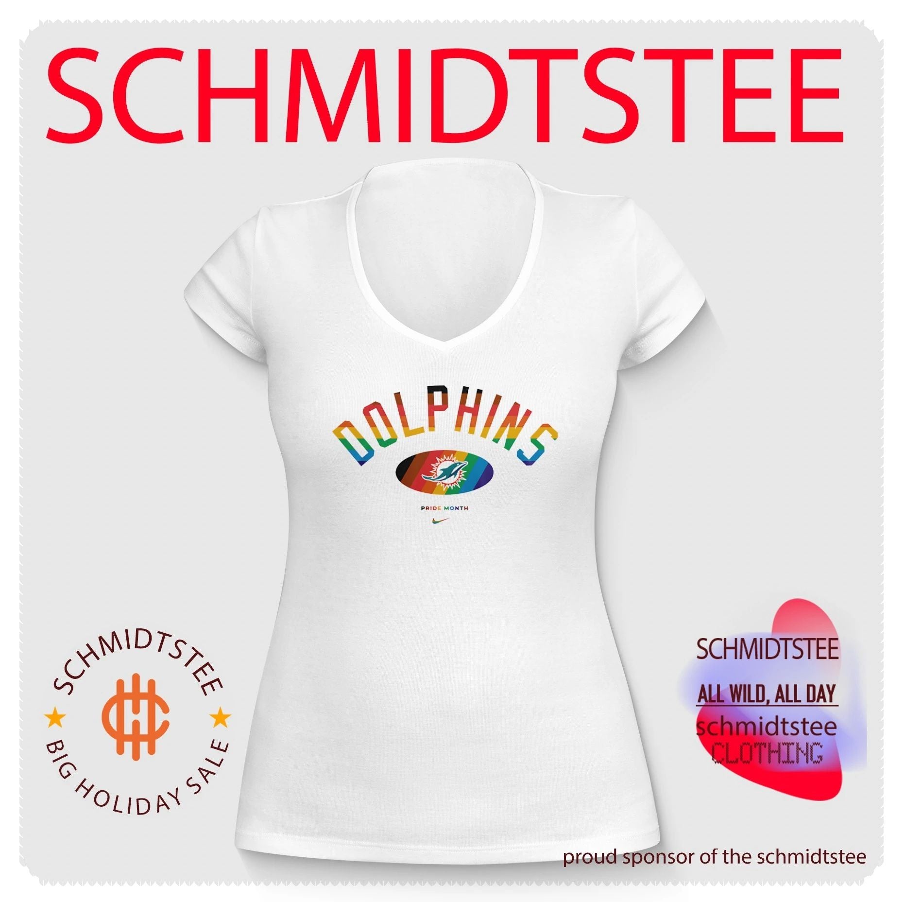 Miami Dolphins Pride Month Rainbow logo shirt