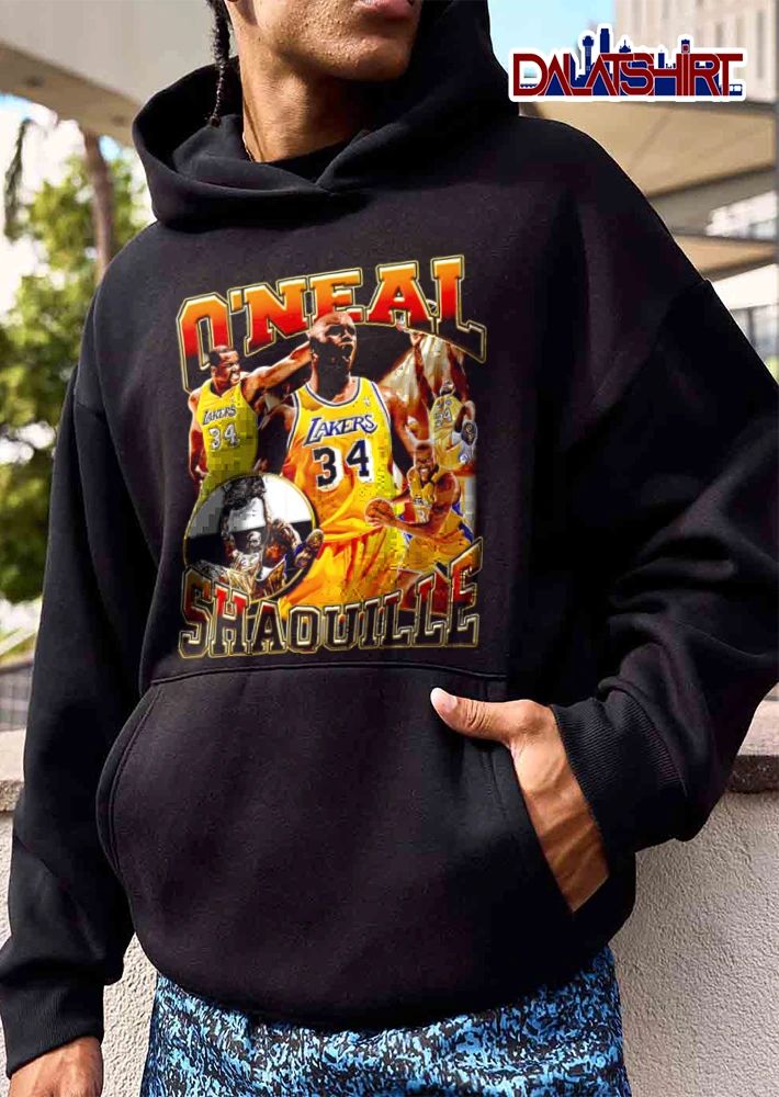 Los Angeles Lakers Shaquille Raiqwon Oneal playing basketball collage shirt