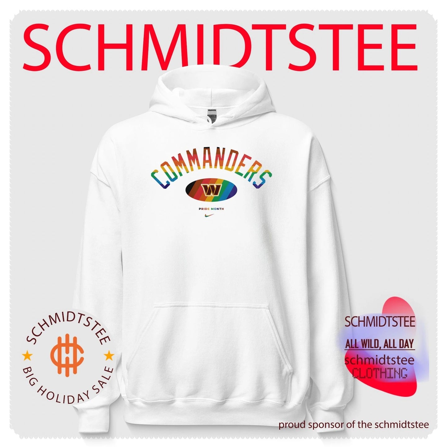 Washington Commanders Pride Month Rainbow logo shirt