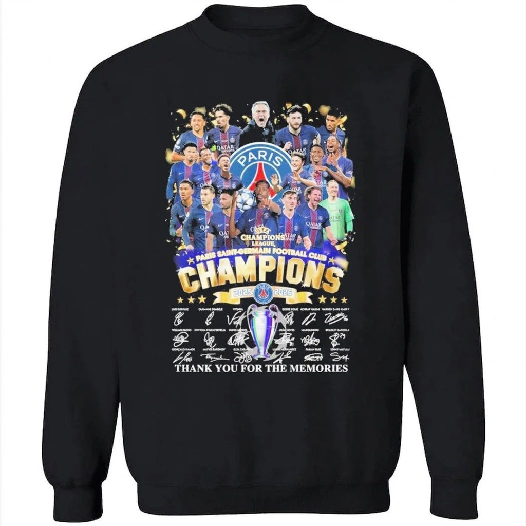 PSG 2025-2026 Champions League Champions Thank You For The Memories T-Shirt