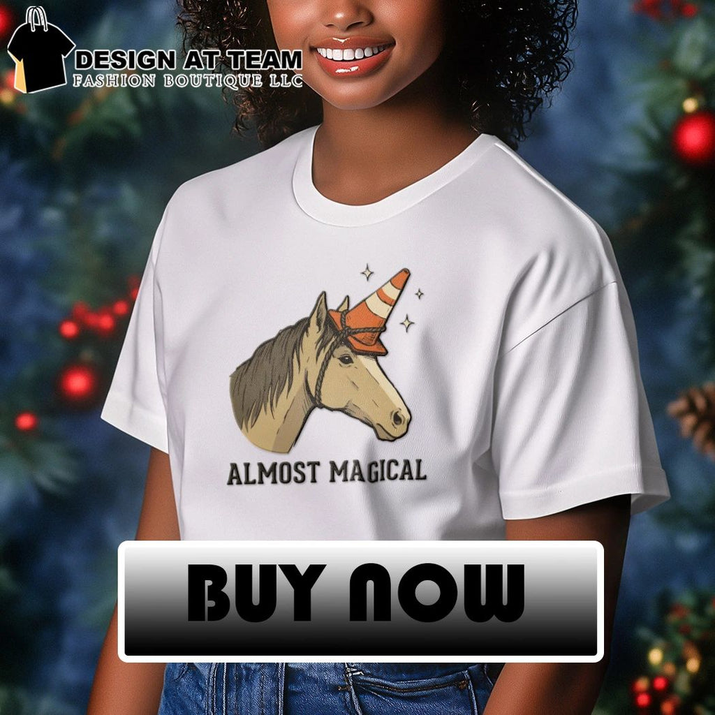 Almost Magical Horse Funny Unicorn Traffic Cone shirt