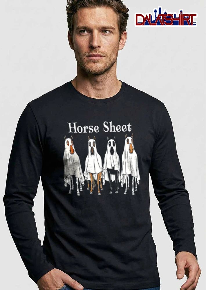 Horse Sheet four horses wearing ghost sheets shirt