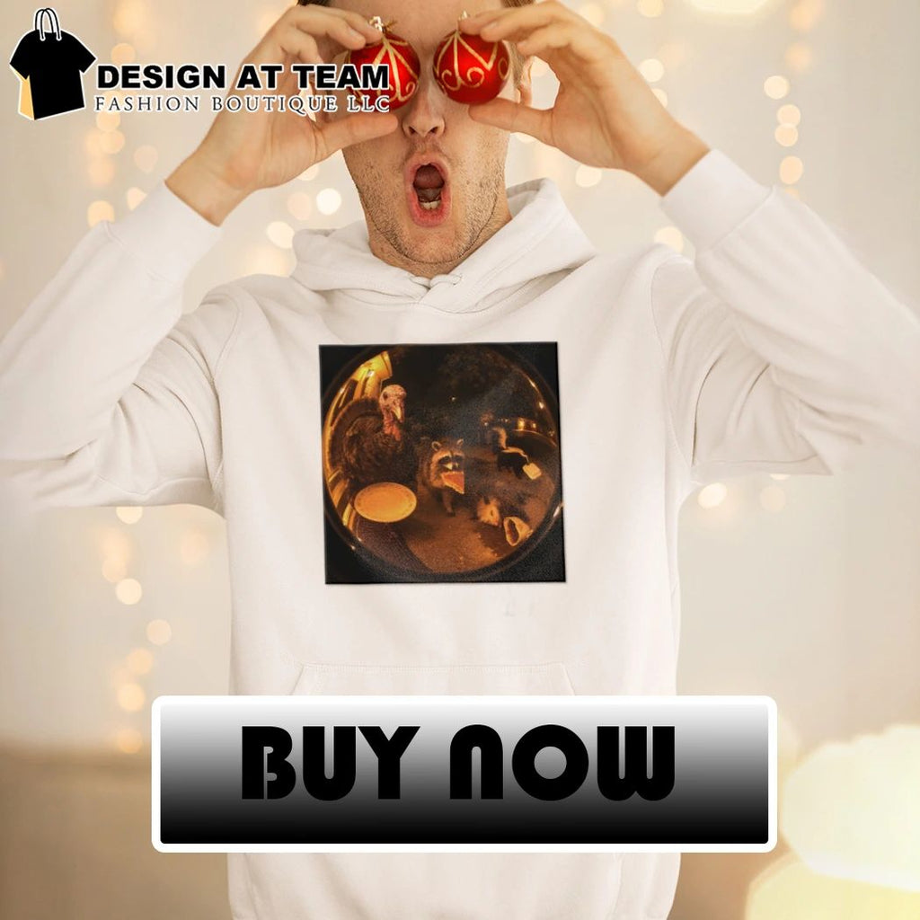 Raccoon Turkey Opossum Skunk Funny Thanksgiving Animal shirt