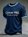 Prostate Cancer Awareness Cancer Free Blue Ribbon T-Shirt