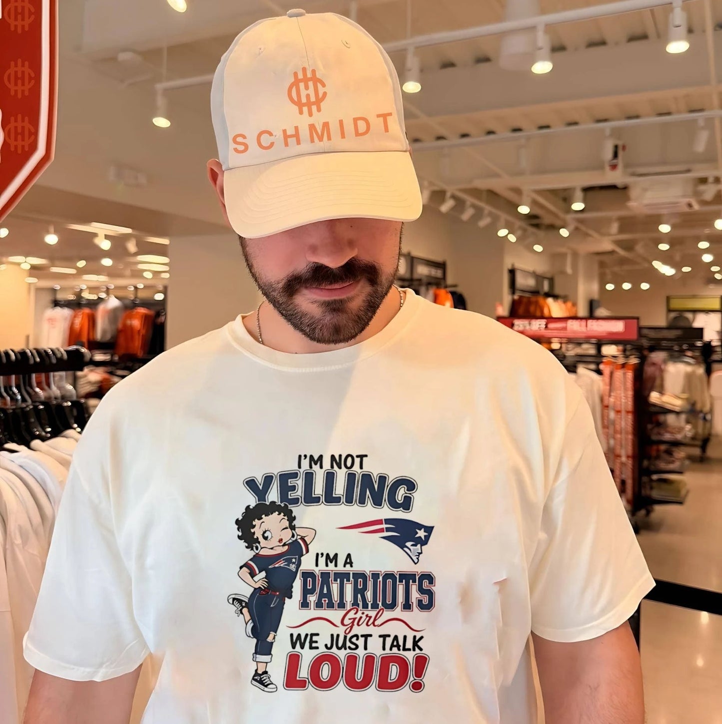 I’m not yelling I’m a Patriots girl we just talk loud shirt