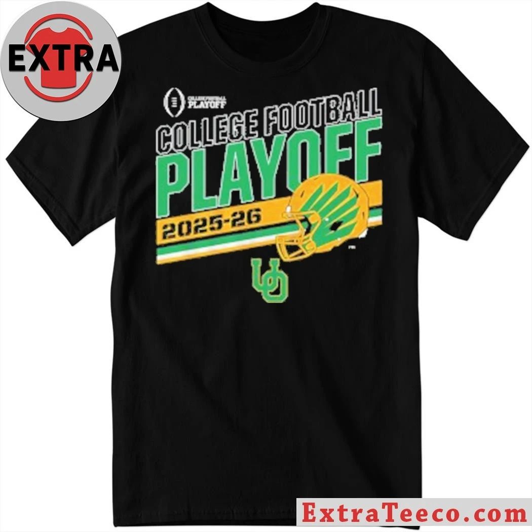 Oregon 2025 CFP Stripe Helmet Shirt College Football Playoff (CFP) 2025-26 Oregon Ducks Tee