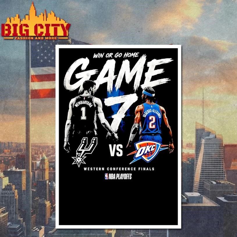 Game 7 Showdown Wemby vs SGA NBA Playoffs Conference Finals Shirt