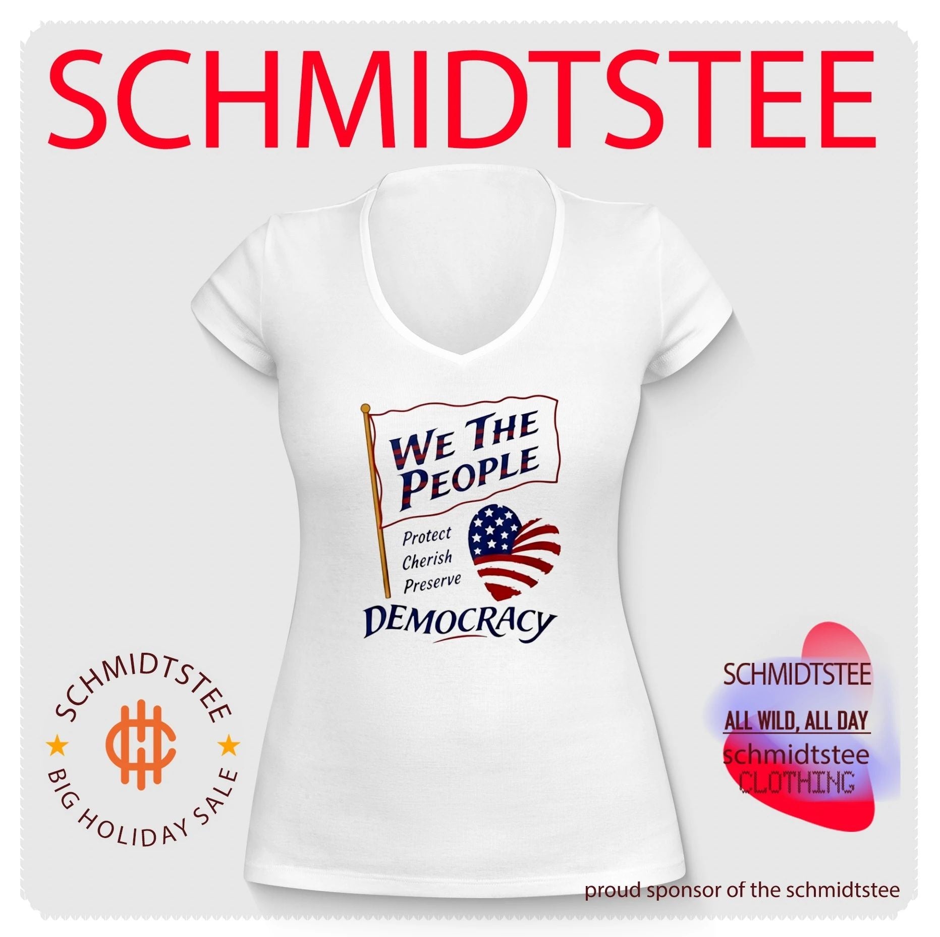 We the People Protect Cherish Preserve Democracy American Heart Shirt