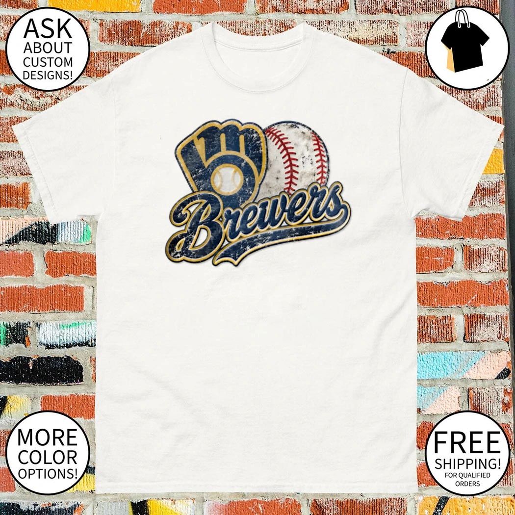 Milwaukee Brewers Vintage Baseball Glove Graphic shirt