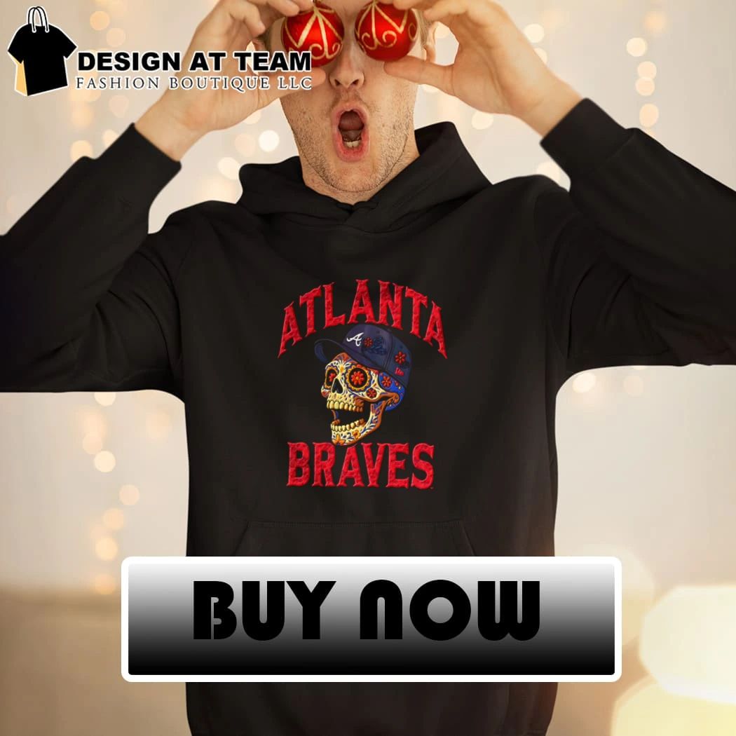 Atlanta Braves Sugar Skull Floral Baseball shirt