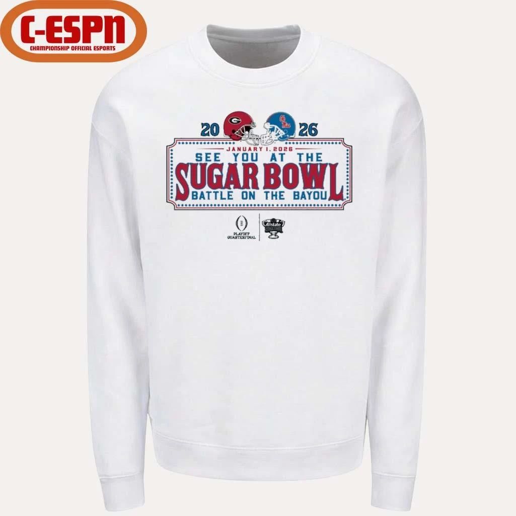 See You At The Sugar Bowl Dueling Helmet 2026 Georgia Vs Ole Miss Shirt