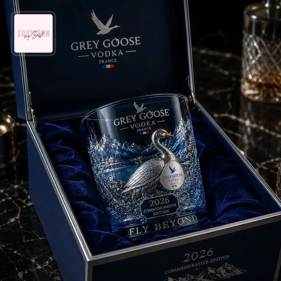 Grey Goose 2026 Commemorative Edition Luxury 3D Swan Whiskey Glass