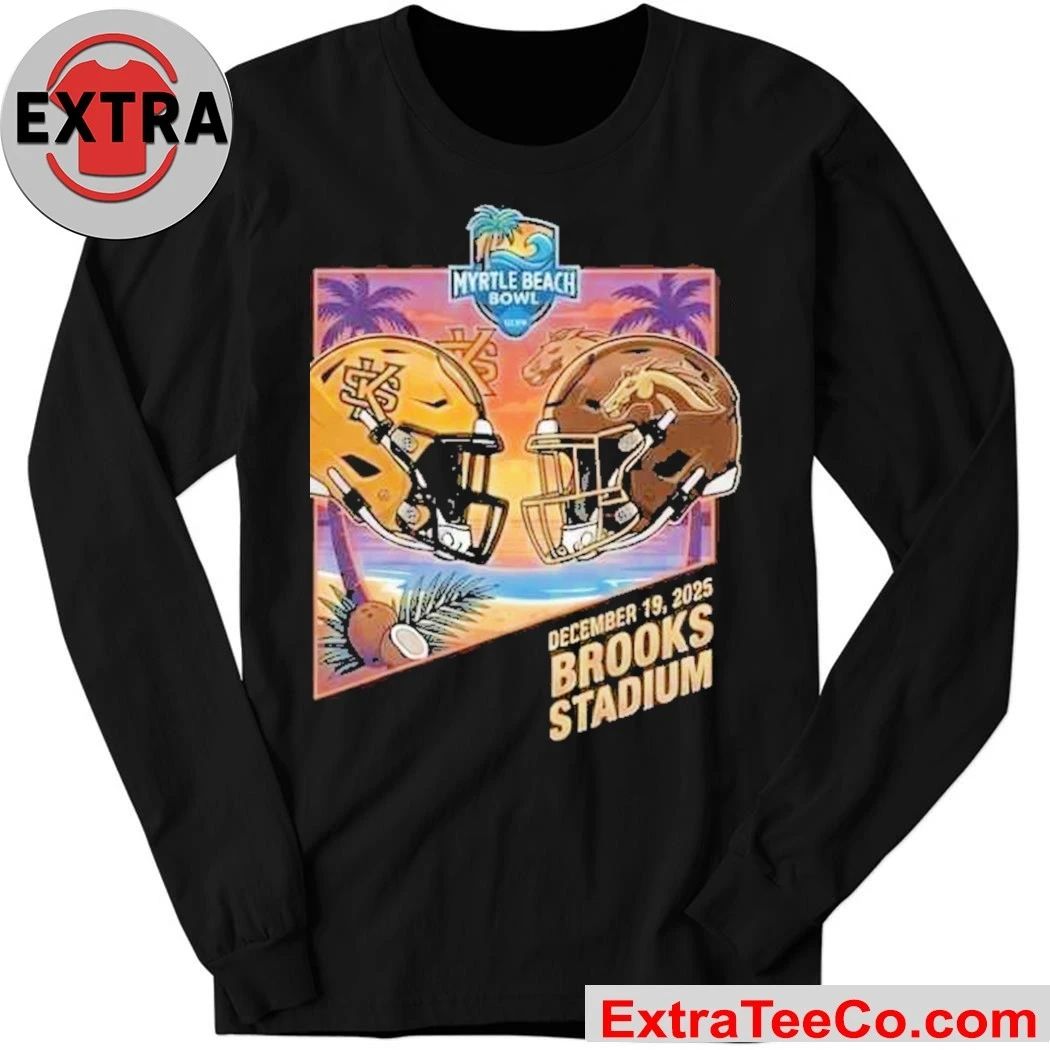Myrtle Beach Bowl Presented By Engine Kennesaw State Owls vs Western Michigan Broncos Helmet Rivals December 19 2025 Brooks Stadium Helmet And Logo Shirt