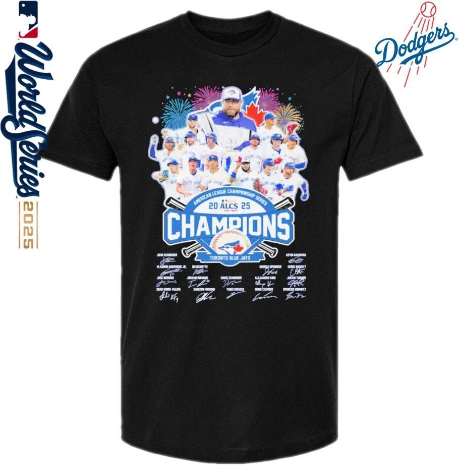 Toronto Blue Jays Baseball 2025 MLB ALCS Champions Signatures T-Shirt