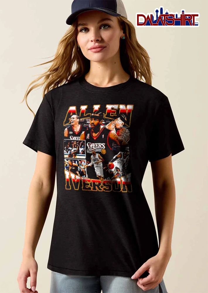 Philadelphia 76ers Allen Iverson multiple basketball poses shirt