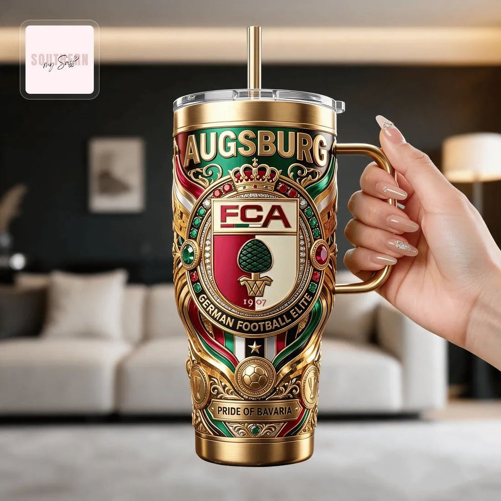 FC Augsburg Bundesliga Luxury 40oz Insulated Tumbler With Handle