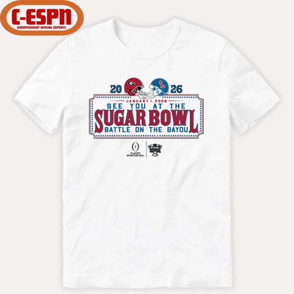 See You At The Sugar Bowl Dueling Helmet 2026 Georgia Vs Ole Miss Shirt