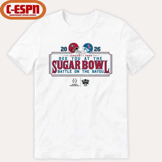 See You At The Sugar Bowl Dueling Helmet 2026 Georgia Vs Ole Miss Shirt