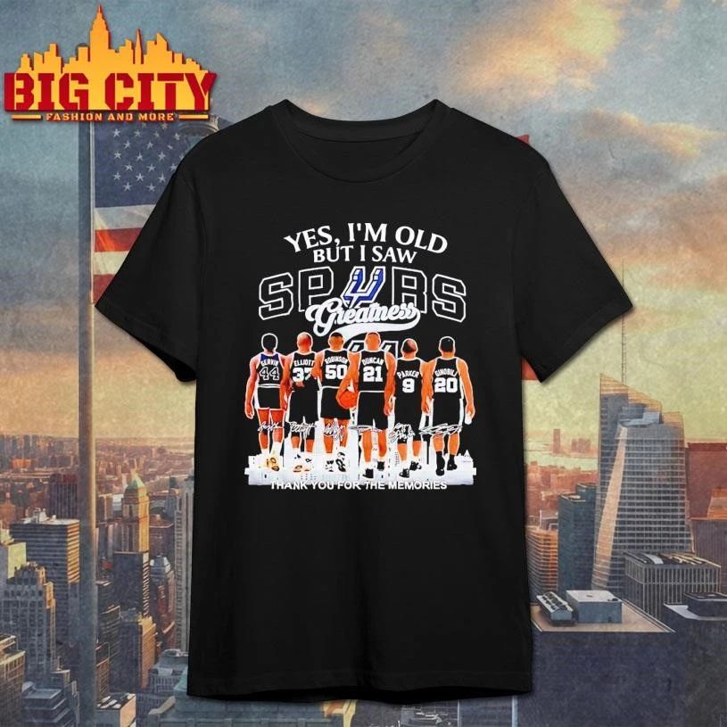 San Antonio Spurs back view of player yes I am old but I saw Spurs greatness signatures shirt