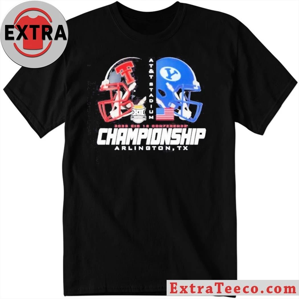 Texas Tech Red Raiders Beat Vs BYU Cougars 2025 Big 12 Conference Champions AT&T Stadium in Arlington, Texas Helmet T-Shirt