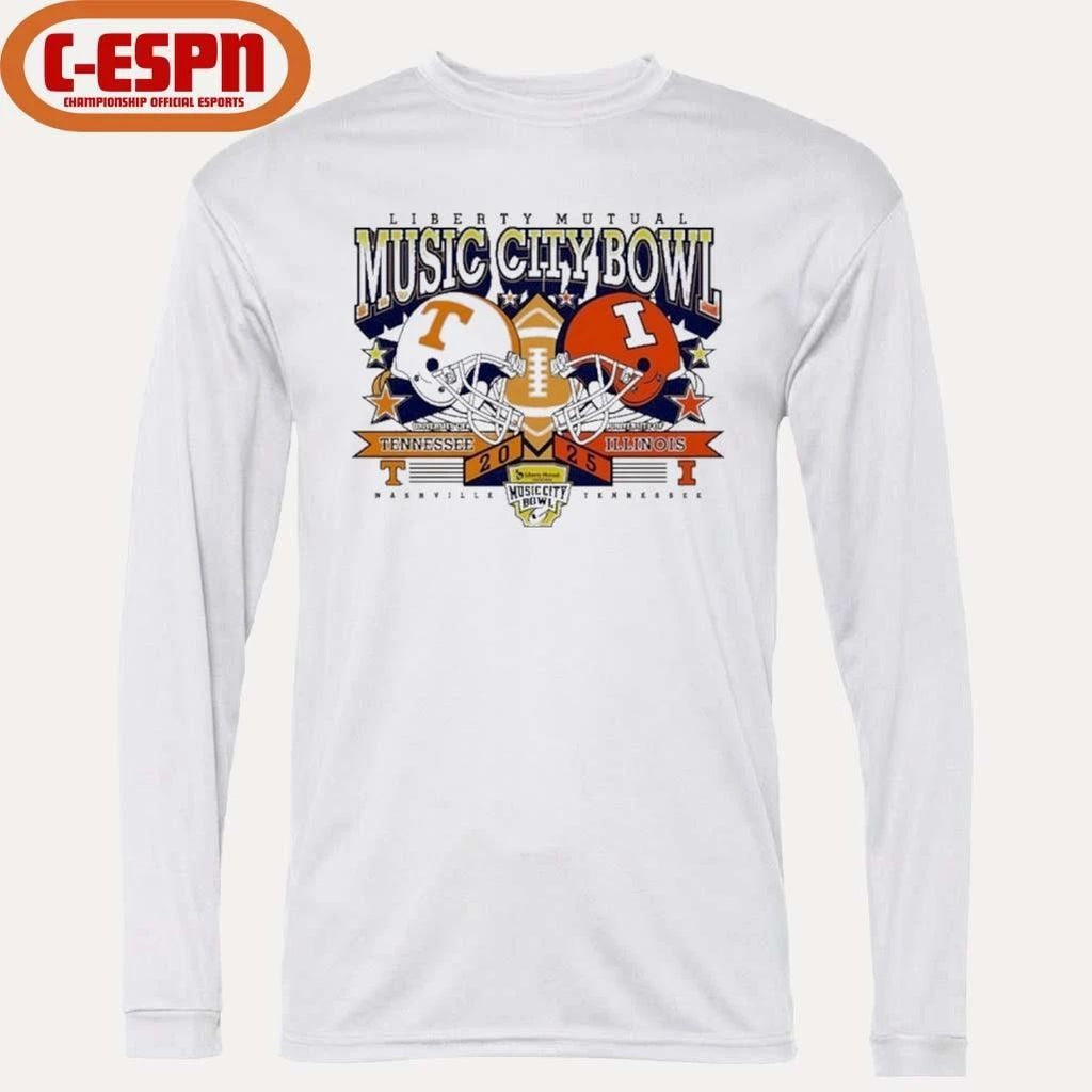 2025 Music City Bowl Head To Head Tennessee Vs Illinois Shirt