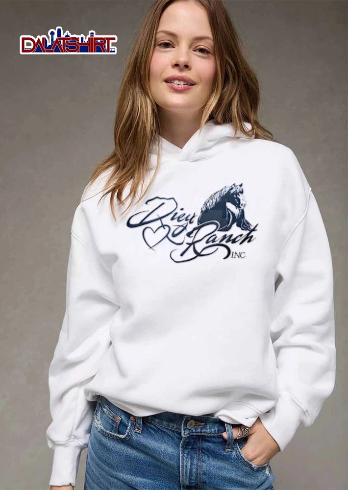 Diey Ranch INC black horse head heart icon shirt