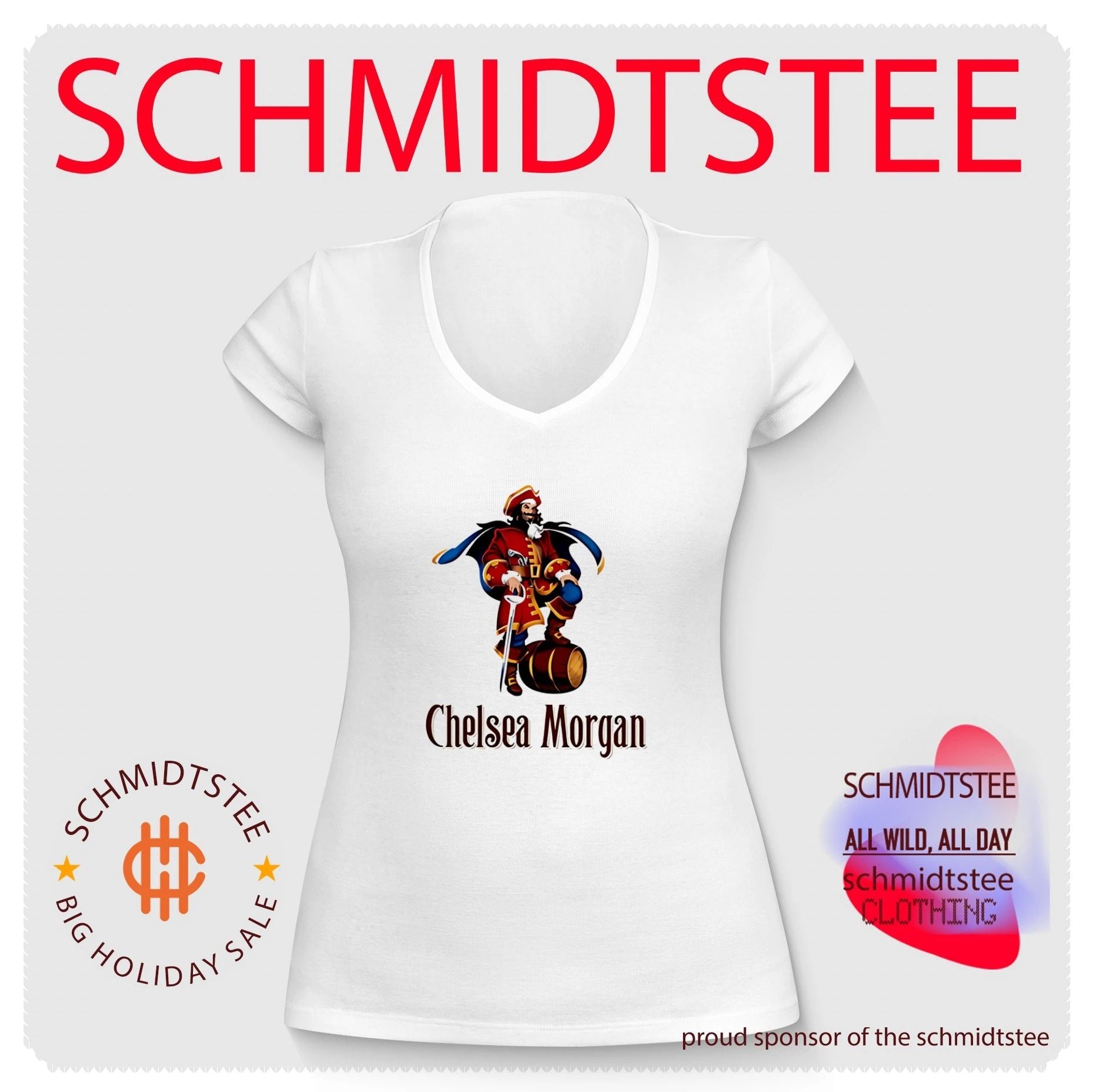 Captain Chelsea Morgan pirate illustration shirt