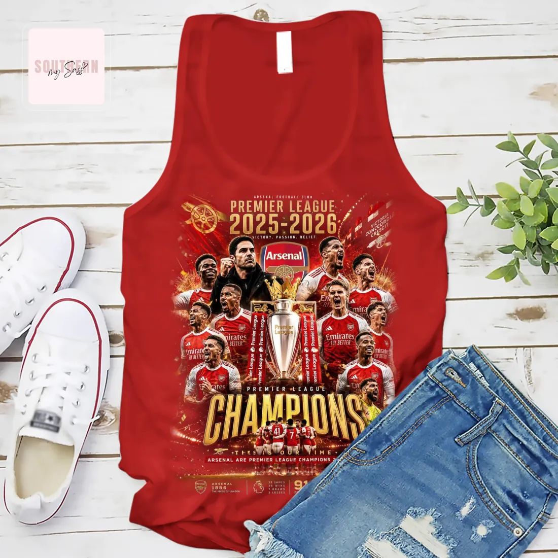Arsenal Premier League Champions 2025-2026 Victory Fan T-Shirt