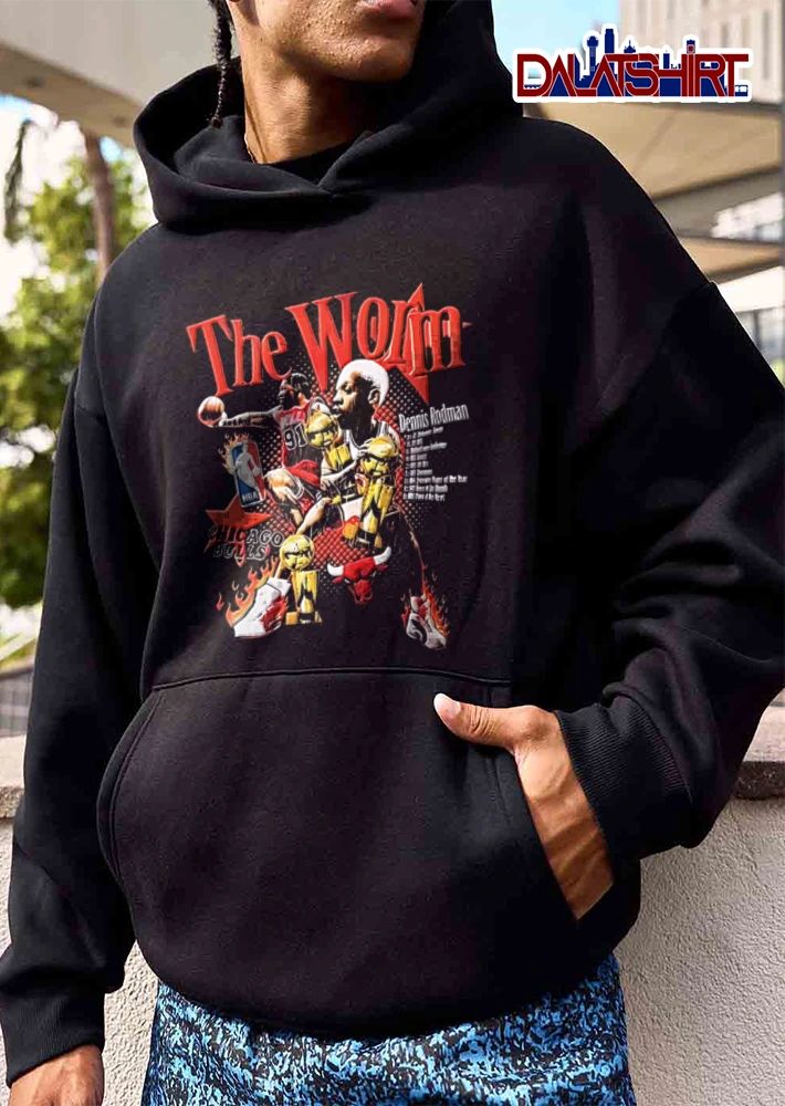 Chicago Bulls Collin Dennis Rodman The Worm holding trophies basketball player shirt