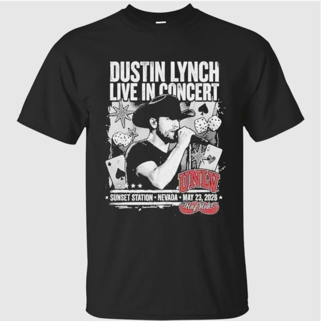 Dustin Lynch Live In Concert May 23 2026 Sunset Station Nevada Concert Vintage Bootleg Vegas Country UNLV Rebels NCAA Collab Shirt